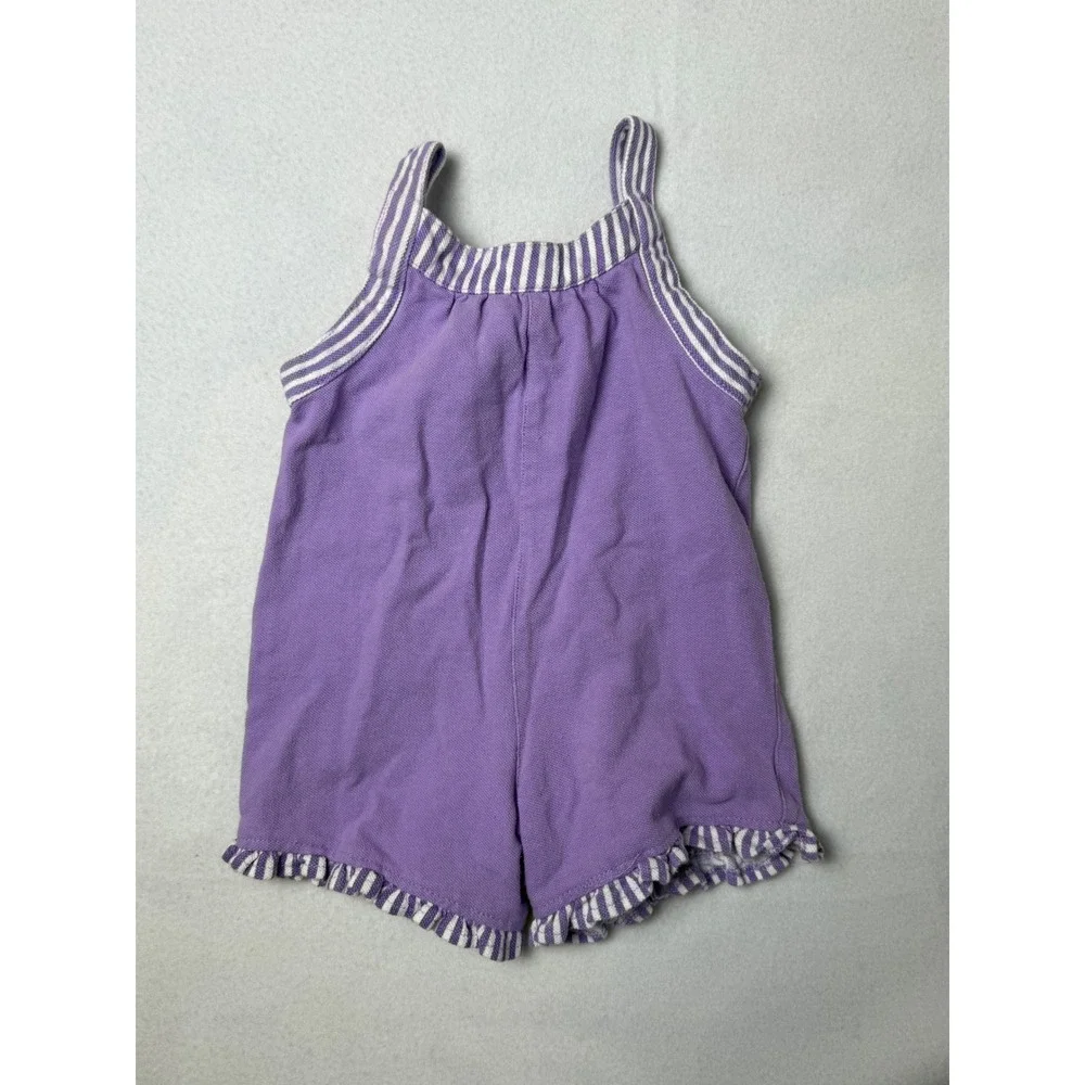 Vintage Disney Eeyore Purple Striped Ruffle Romper 6-9M Winnie The Pooh 517512RP